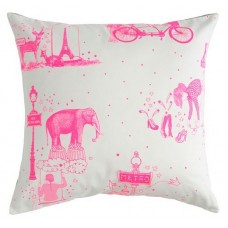 Floor cushion - Toile de jouy fluo pink Floor cushion - Toile de jouy fluo pink